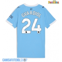 Camisa de time de futebol Manchester City Josko Gvardiol #24 Replicas 1º Equipamento Feminina 2025-26 Manga Curta